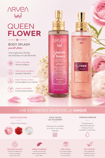 Texture du Body Splash Queen Flower ARVEA