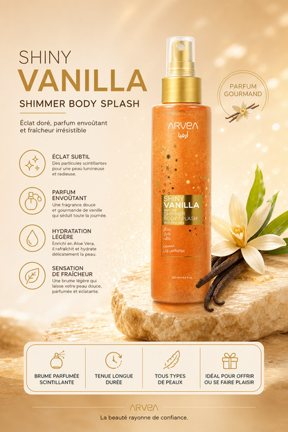 Texture pailletée du Body Splash Shiny Vanilla ARVEA