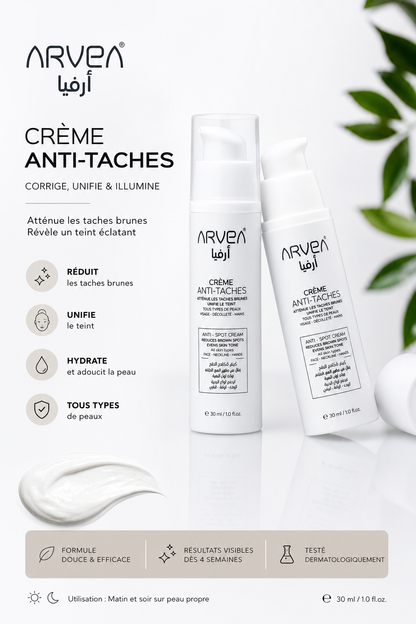 Crème Anti-Taches ARVEA - texture et application