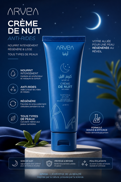 Crème de Nuit Premium ARVEA | Régénération Intense & Éclat Nocturne