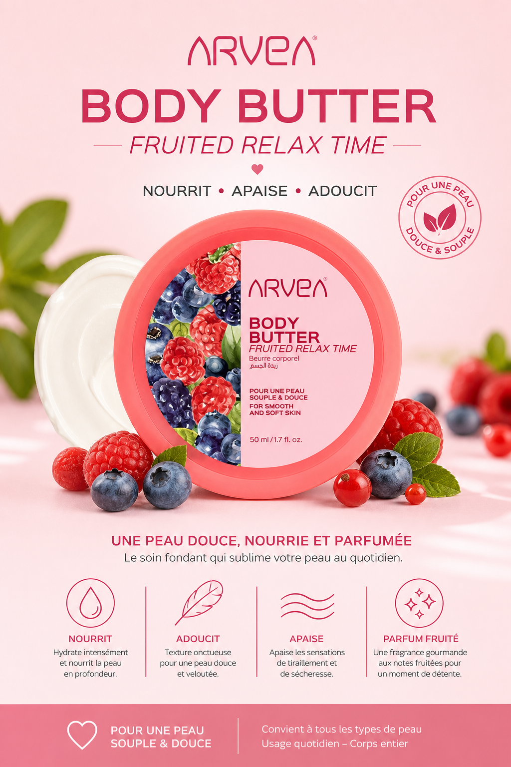 Body Butter Fruité — Soin Corps Relaxant Gourmand