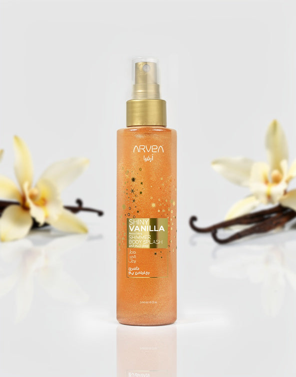 Application du Body Splash Shiny Vanilla ARVEA sur la peau