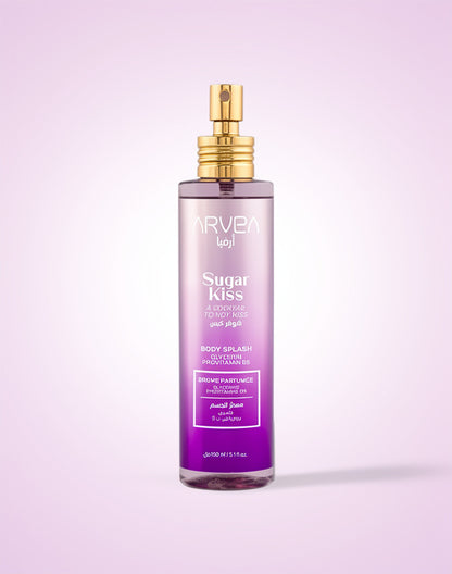 Application du Body Splash Sugar Kiss ARVEA sur la peau